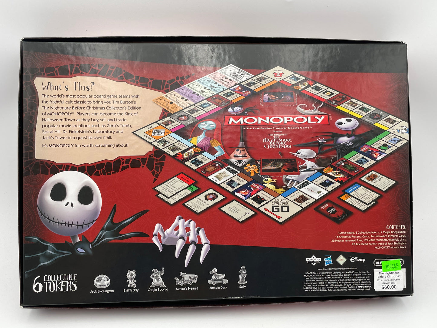 Nightmare Before Christmas - Monopoly Game 2016 #104465