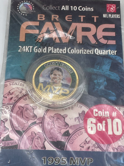 Brett Favre 24kt Plated Quarter - 6/10 1995 MVP 2004 #101869