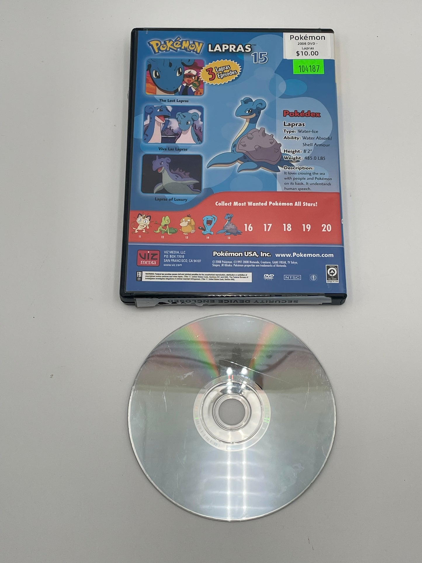 Pokémon - DVD - Lapras 2008 #104187