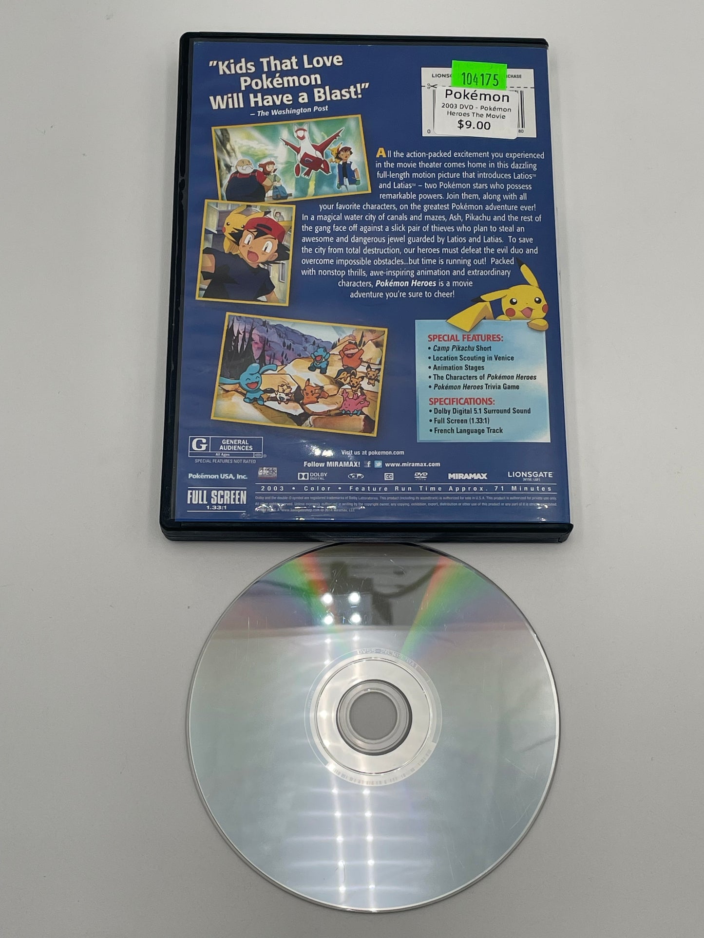 Pokémon - DVD - Heroes The Movie 2003 #104175