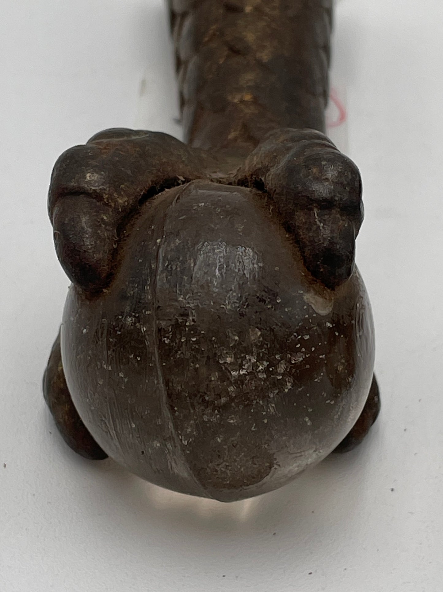 Two Antique Metal Claw Feet with Clear Glass Balls