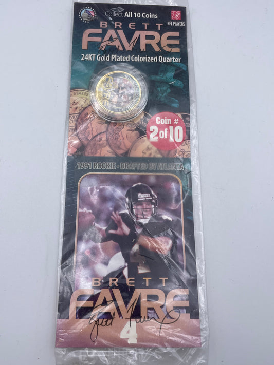 Brett Favre 24kt Plated Quarter - 2/10 1991 Rookie 2004 #101867