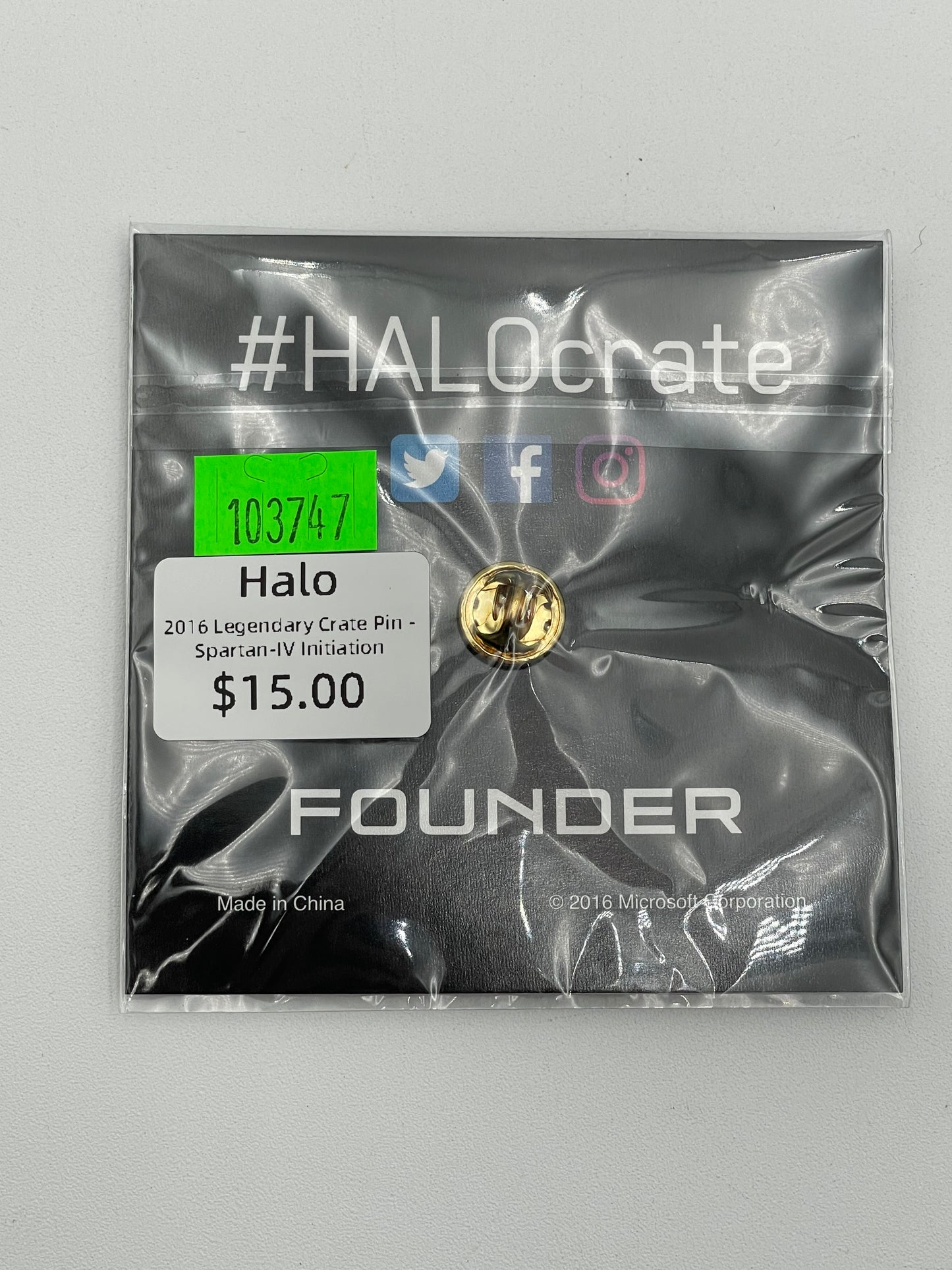 Halo - Legendary Crate Spartan IV Initiation Pin 2016 #103747