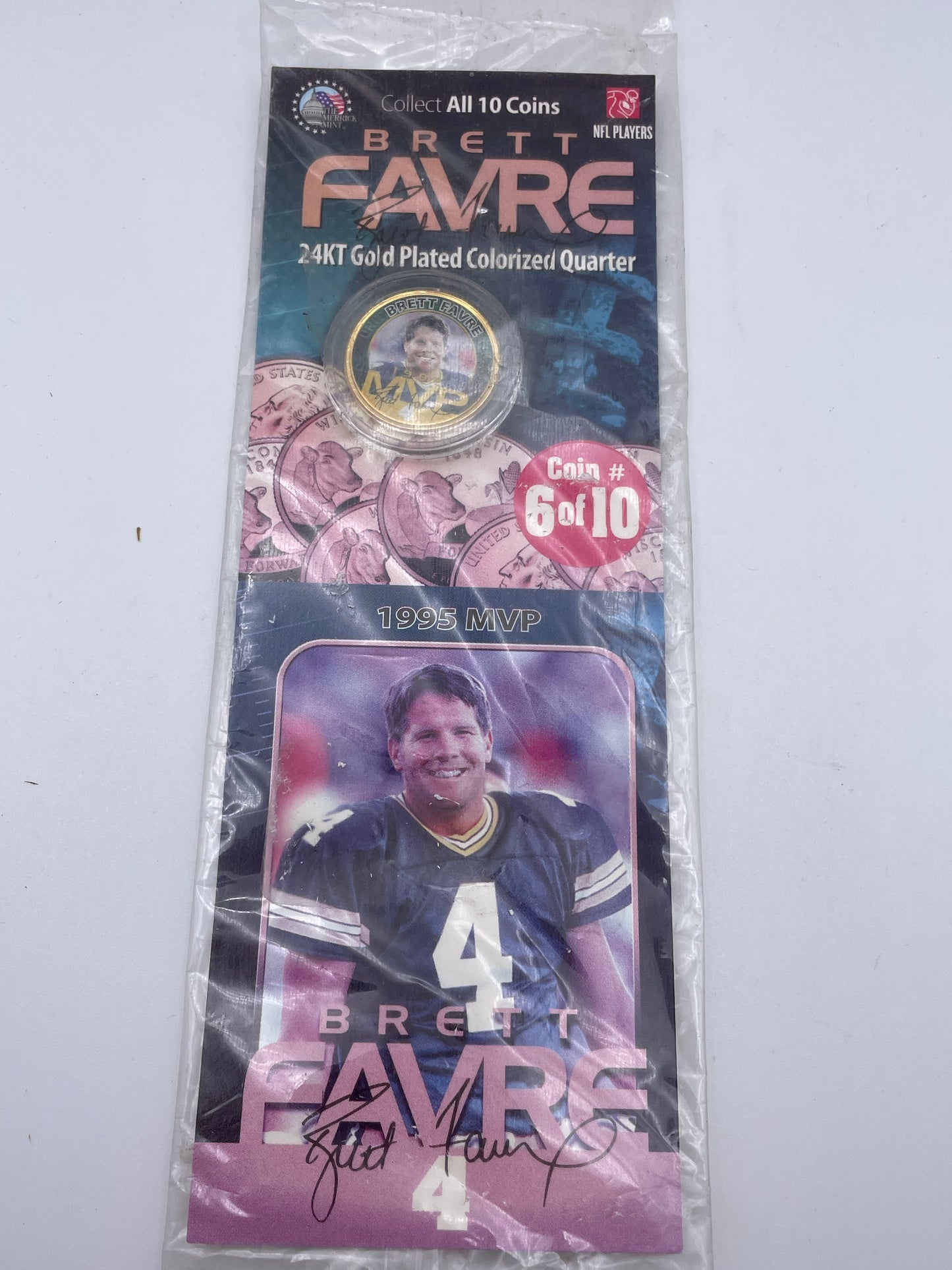 Brett Favre 24kt Plated Quarter - 6/10 1995 MVP 2004 #101869